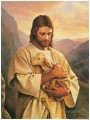 Jesús llevando un cordero perdido religioso cristiano